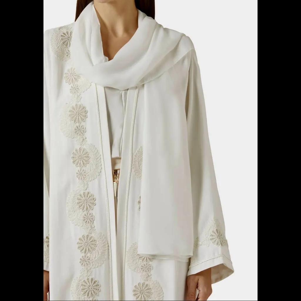 Unsigned Hessa Ala Falassi Morrocan Kaftan White Cotton Never worn, with tag - Back View