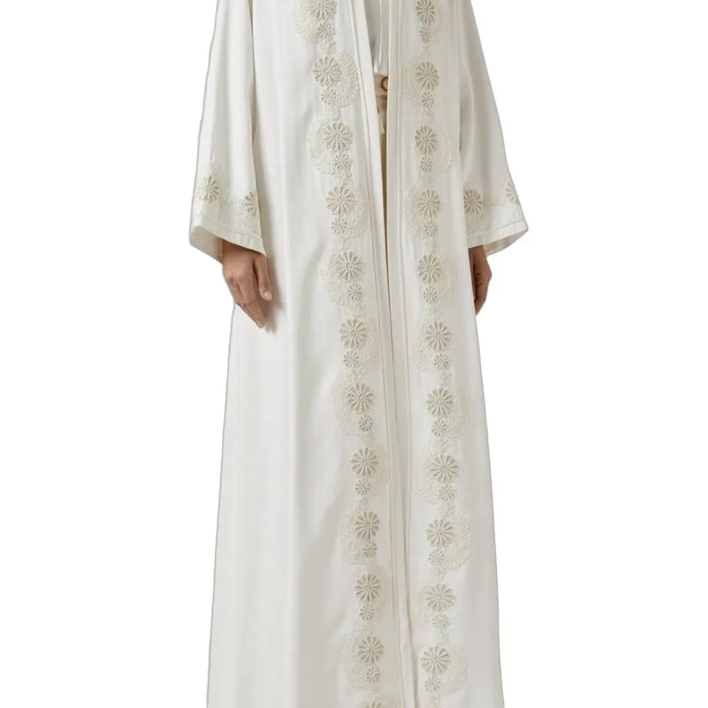 Unsigned Hessa Ala Falassi Morrocan Kaftan White Cotton Never worn, with tag - Front View