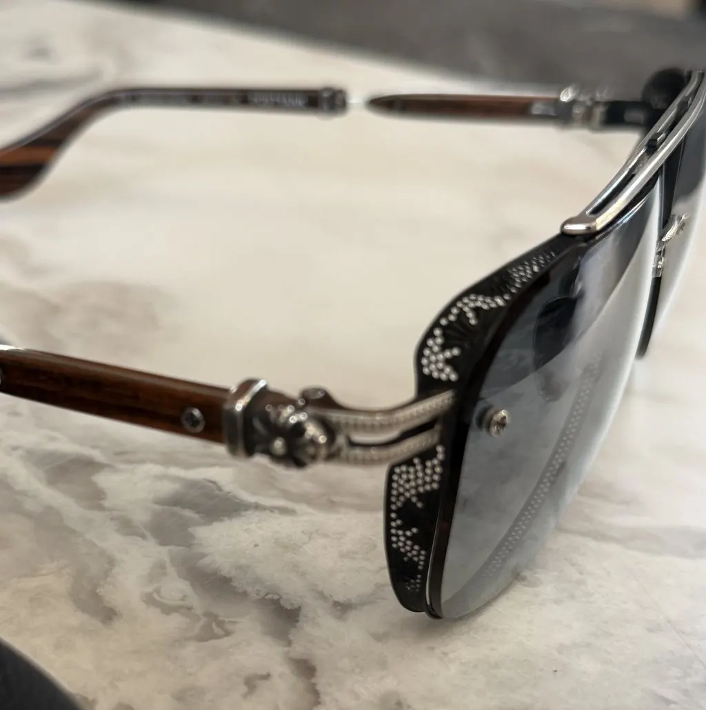 Chrome Hearts POSTYANK Discontinued Aviator Rare Model Black Good - Back View