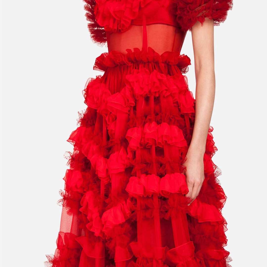 Dolce & Gabbana Silk Organza Ruffle Gown - Image 6
