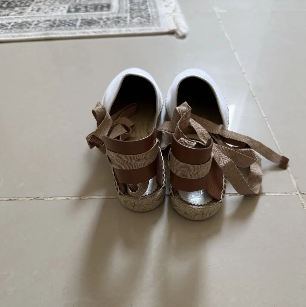 Christian Louboutin Brand New White Canvas Never worn, with tag - Back View