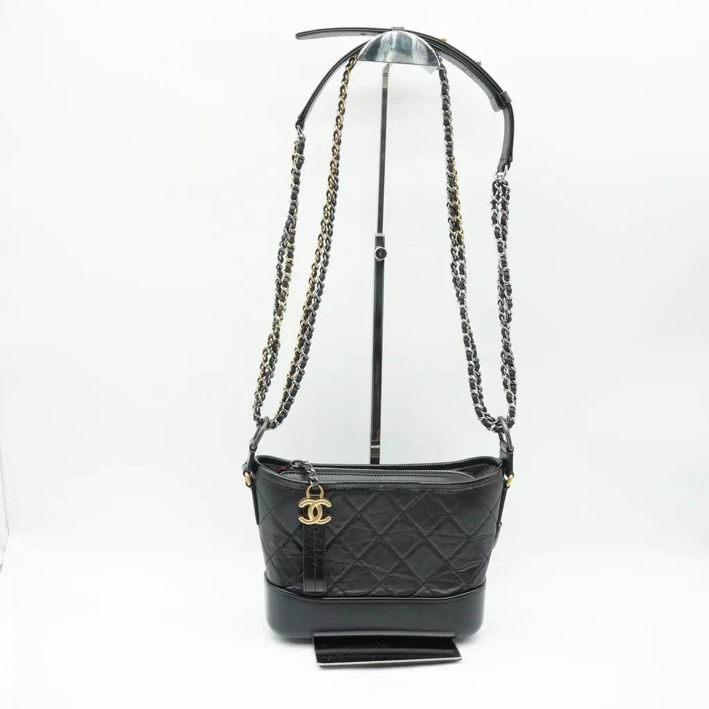 Chanel Gabrielle Small Hobo Bag Black Leather Very good - Box View