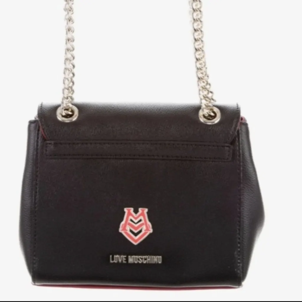 Moschino Leather Vintage Bag With Gold Tone Black Very good - Back View