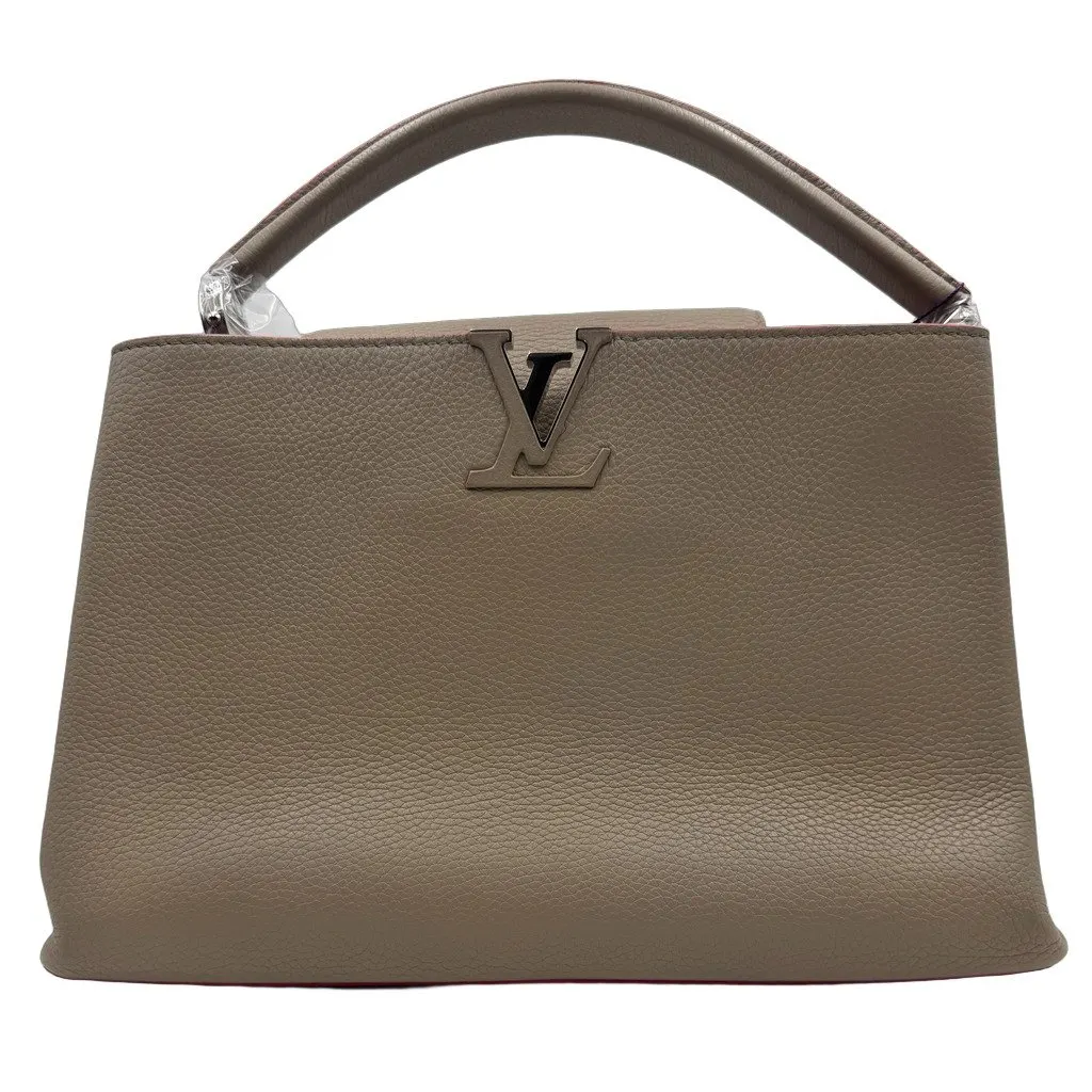 Louis Vuitton Capucines Grey Leather Good - Front View