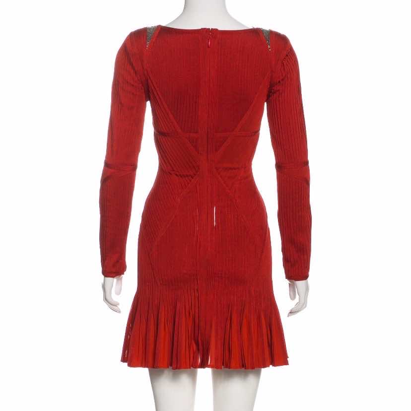 Herve Leger Pleated Bodycon Dress - Back view