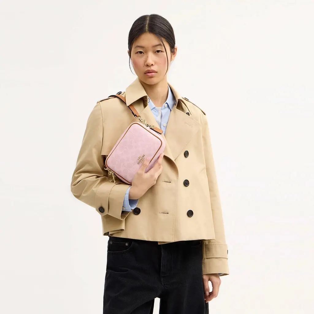 Coach Carey Crossbody Bag Pink Canvas Never worn, with tag - Model View