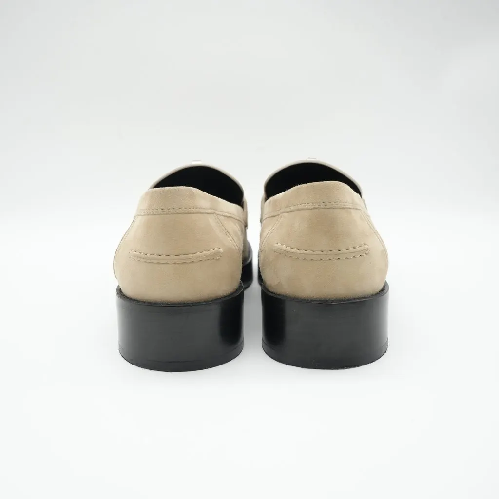 Hermès Hot Loafer Suede Beige Beige Suede Very good - Back View