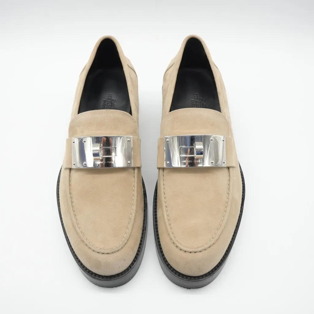 Hermès Hot Loafer Suede Beige Beige Suede Very good - Inside View