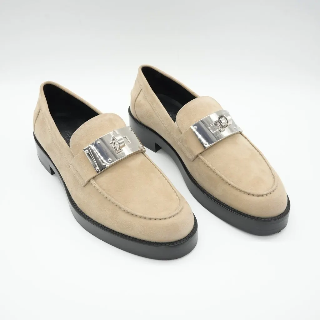 Hermès Hot Loafer Suede Beige Beige Suede Very good - Model View