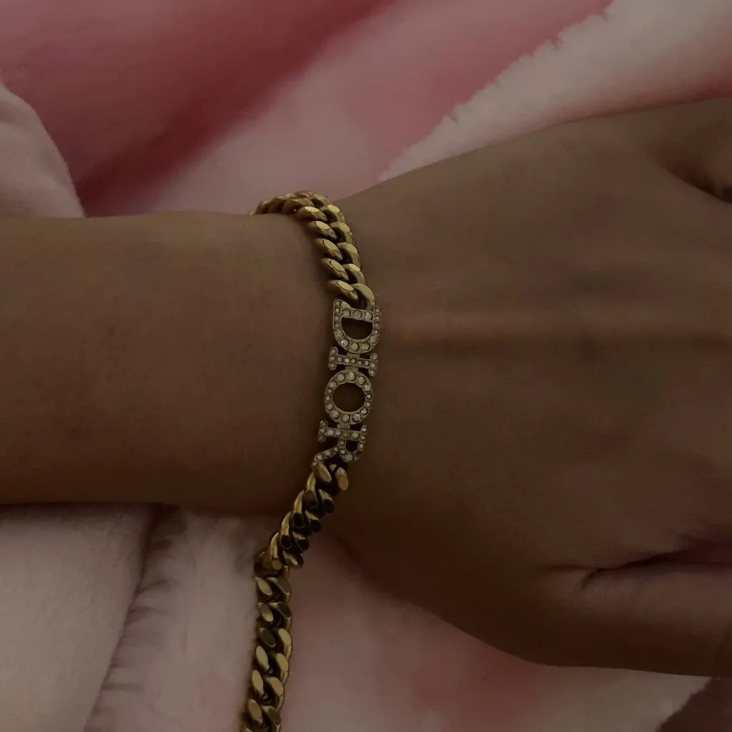 Dior Dior lettered bracelet Camel Gold Very good - Back View