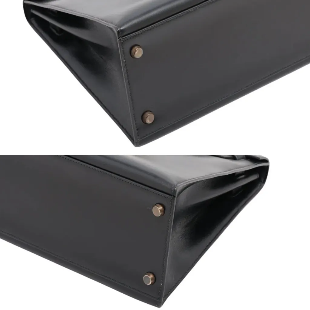 Hermès Kelly 32 Sellier Black Black Leather Good - Inside View