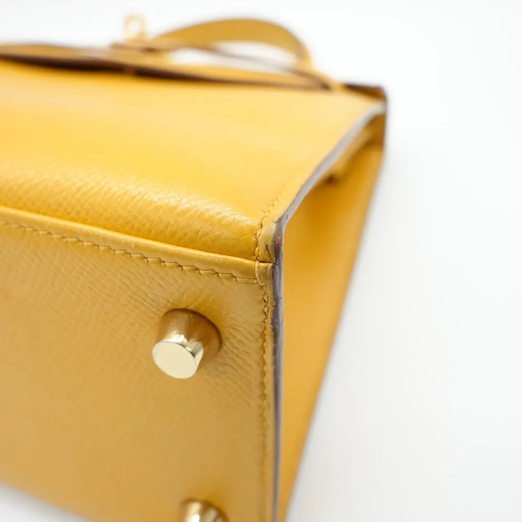 Hermès Kelly 25 Epsom Yellow Stamp:C (2018) Yellow Leather Good - Box View