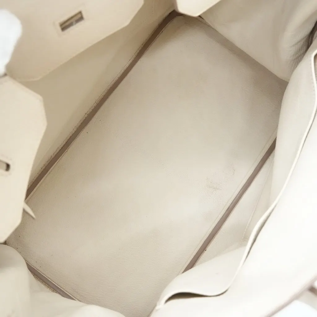 Hermès Birkin 35 Ivory Epsom Leather Handle Bag Stamp:Y(2020) White Leather Fair - Model View