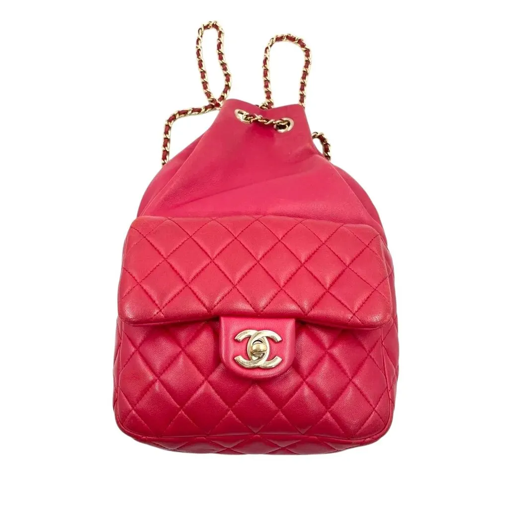 Chanel Chanel Backpack Red Leather Good - Inside View
