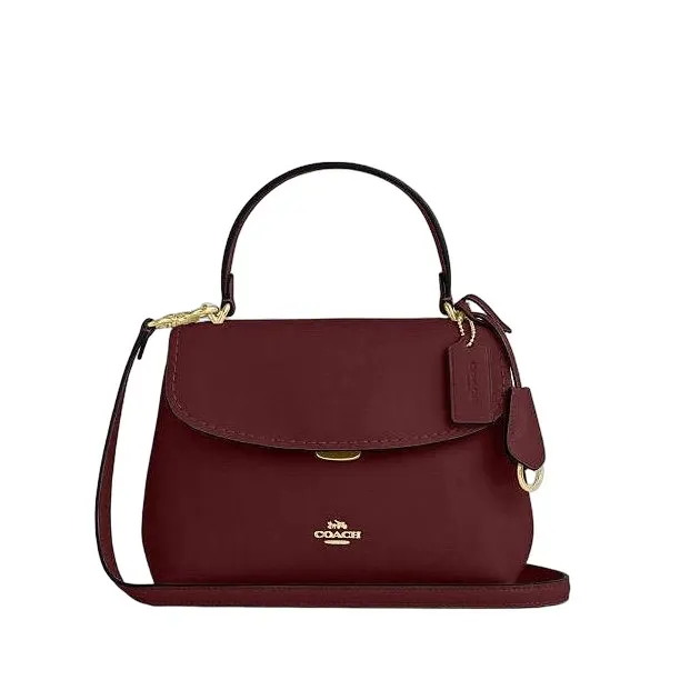Coach Emory Top Handle Bag Burgundy Leather Never worn, with tag - Front View