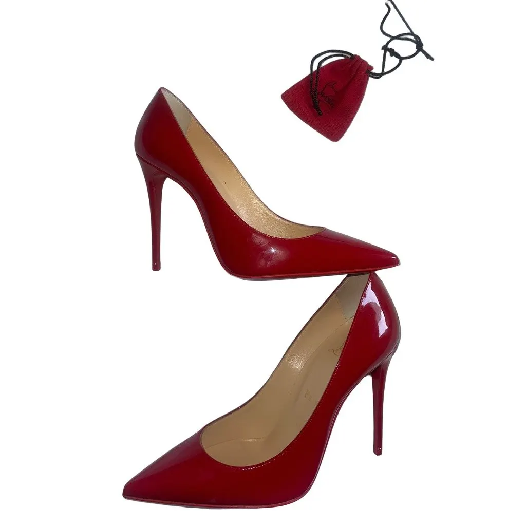 Christian Louboutin Kate 100 Red Leather Never worn - Front View