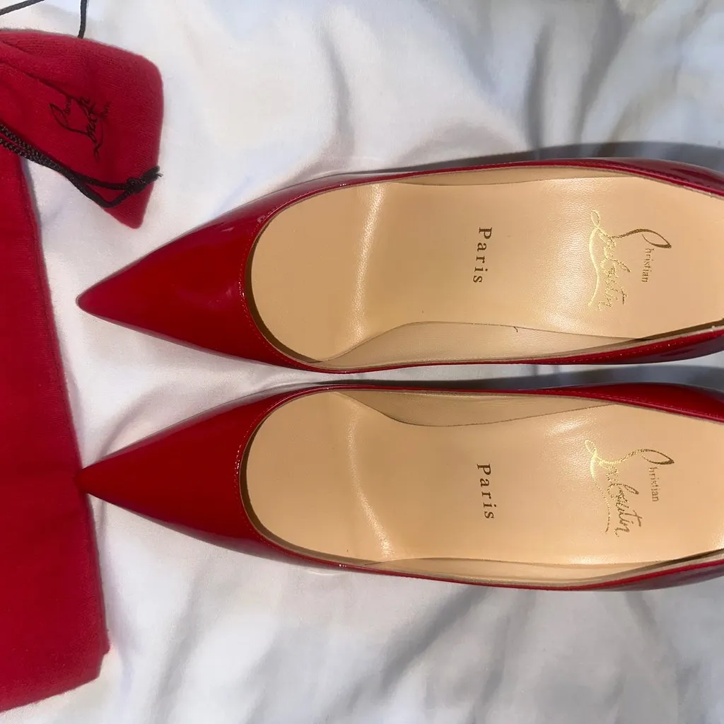 Christian Louboutin Kate 100 Red Leather Never worn - Inside View