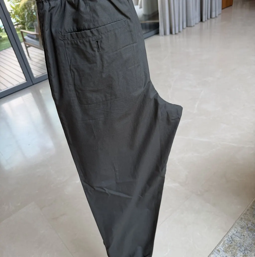 Hermès Trousers L Size Khaki Cotton Very good - Back View