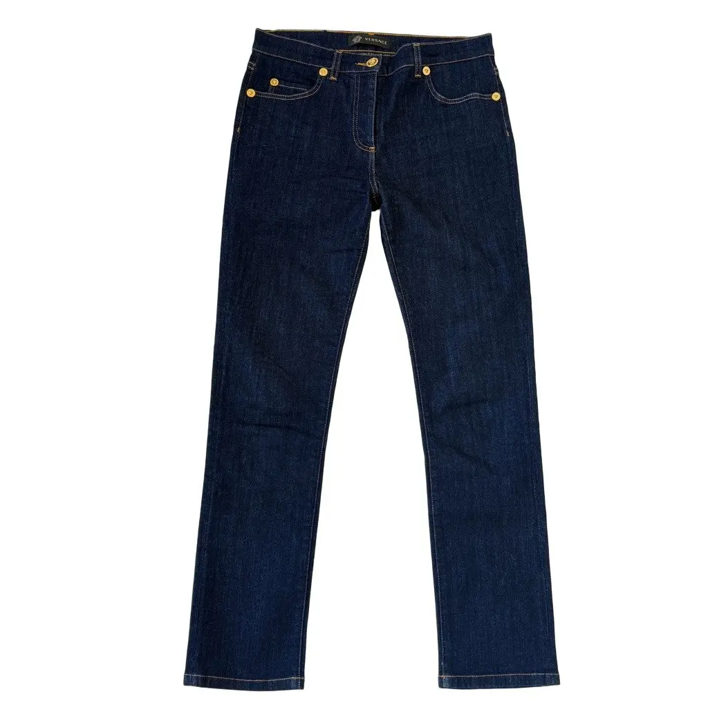 Versace Versace Slim-Fit Denim Jeans Navy Denim Never worn - Front View