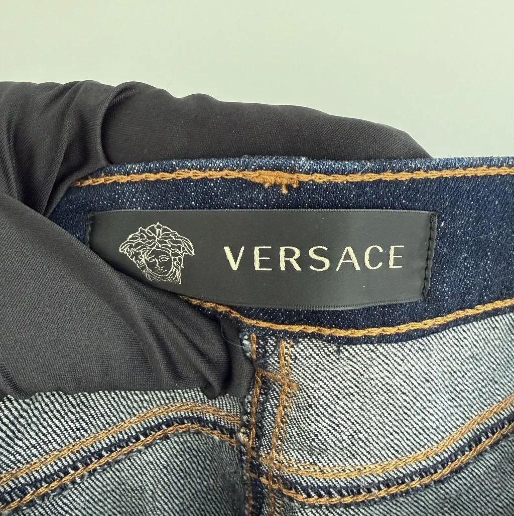 Versace Versace Slim-Fit Denim Jeans Navy Denim Never worn - Inside View