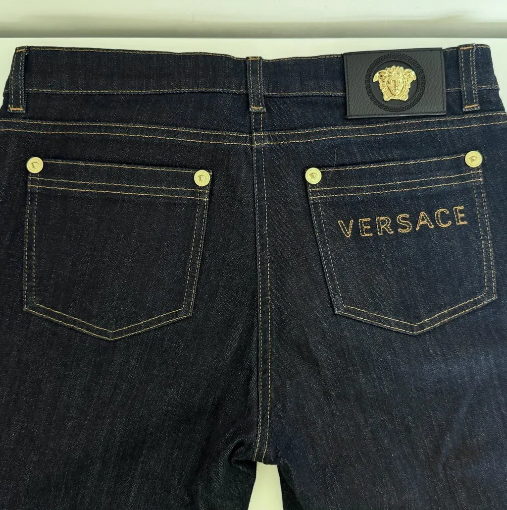 Versace Versace Slim-Fit Denim Jeans Navy Denim Never worn - Box View