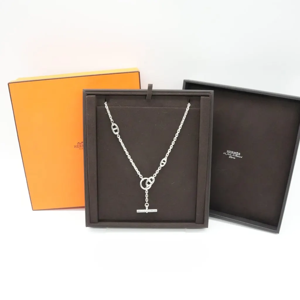 Hermès Farandole Long Necklace Silver 70.7g Silver Silver Good - Box View