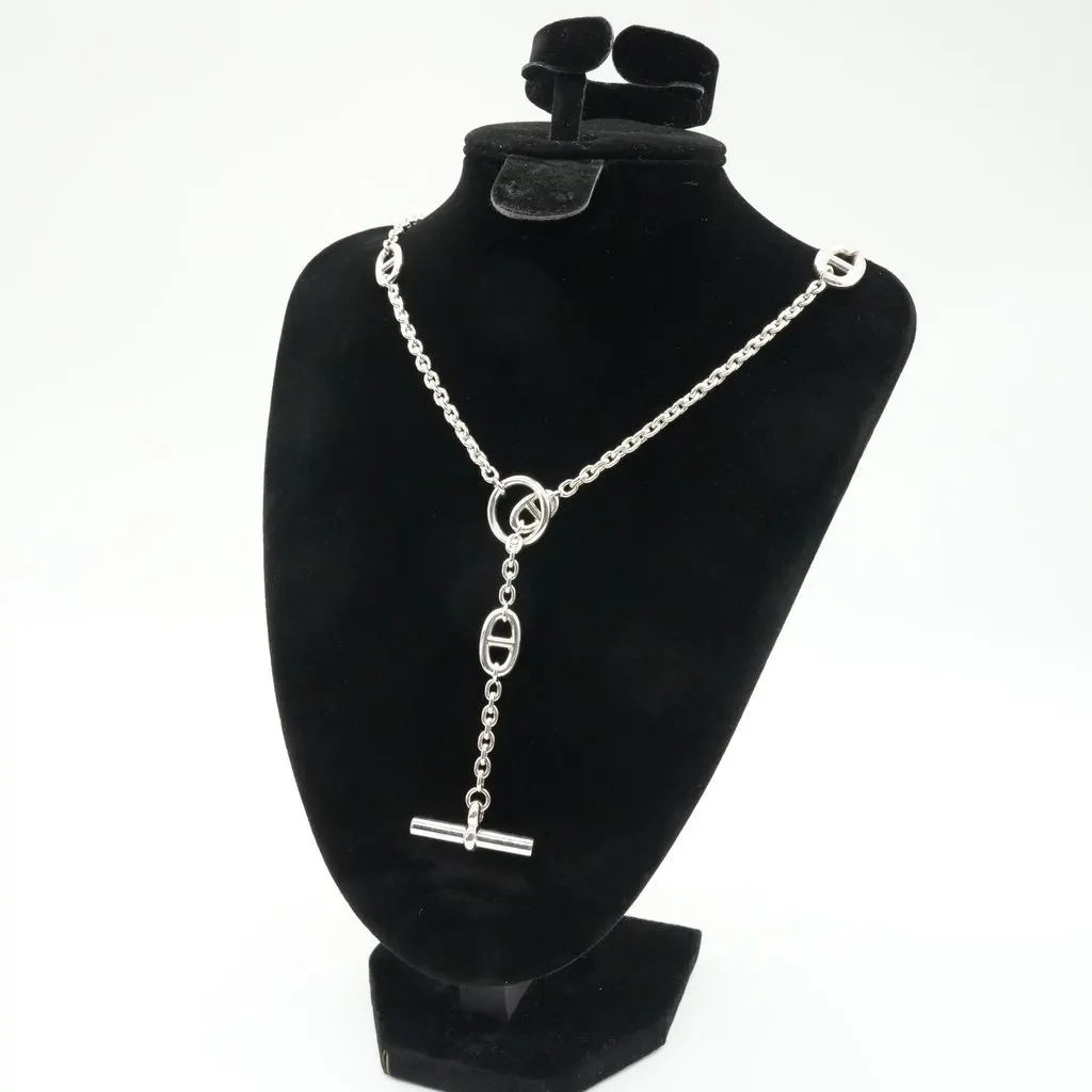 Hermès Farandole Long Necklace Silver 70.7g Silver Silver Good - Inside View