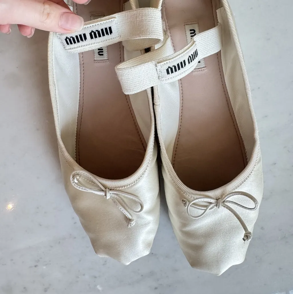 Miu Miu Ballet Flats White Lace Very good - Box View
