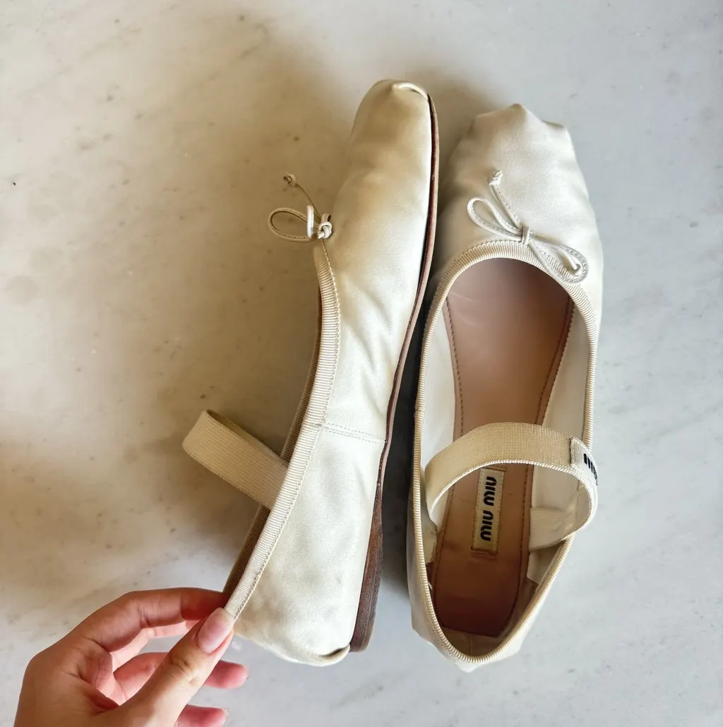 Miu Miu Ballet Flats White Lace Very good - Inside View