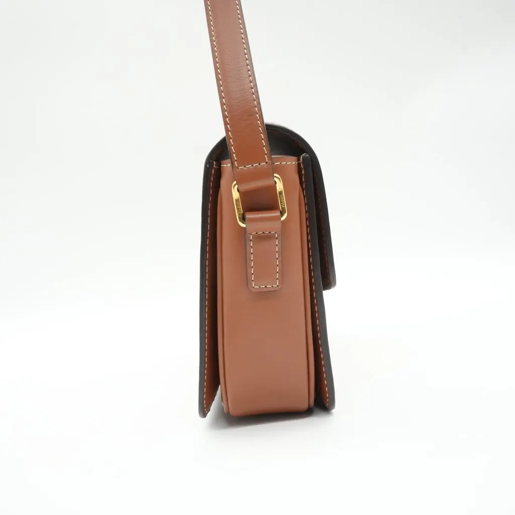 Celine Teen Triomphe Bag In Toile Triomphe Tan EN Brown Canvas Good - Box View