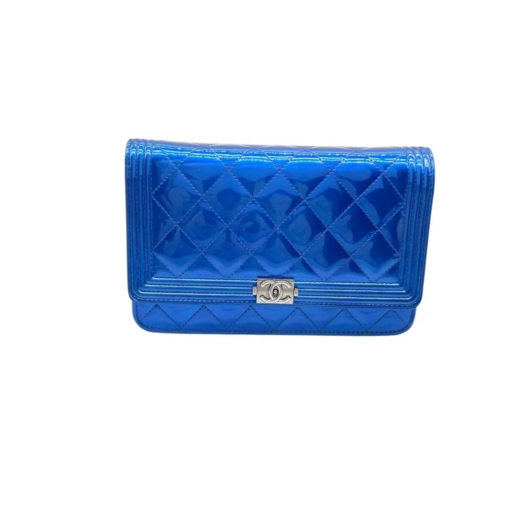 Chanel Wallet on Chain Blue Leather Very good - Inside View