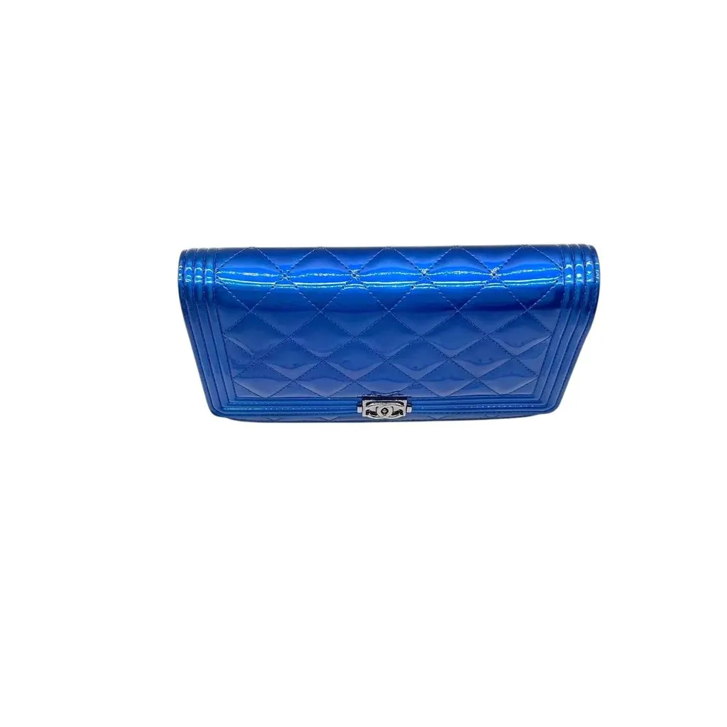 Chanel Wallet on Chain Blue Leather Very good - Box View