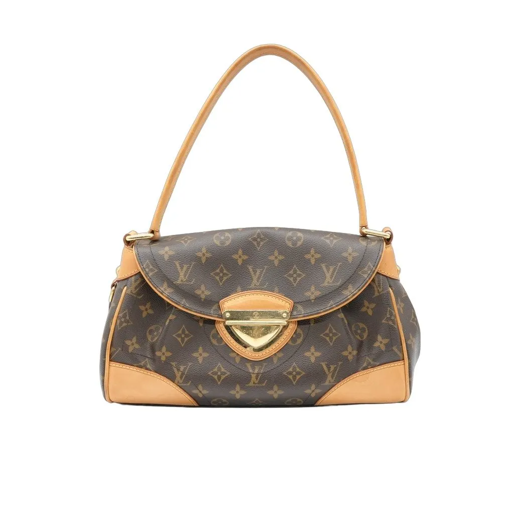 Louis Vuitton Beverly MM Monogram Shoulder Bag Brown Canvas Fair - Front View