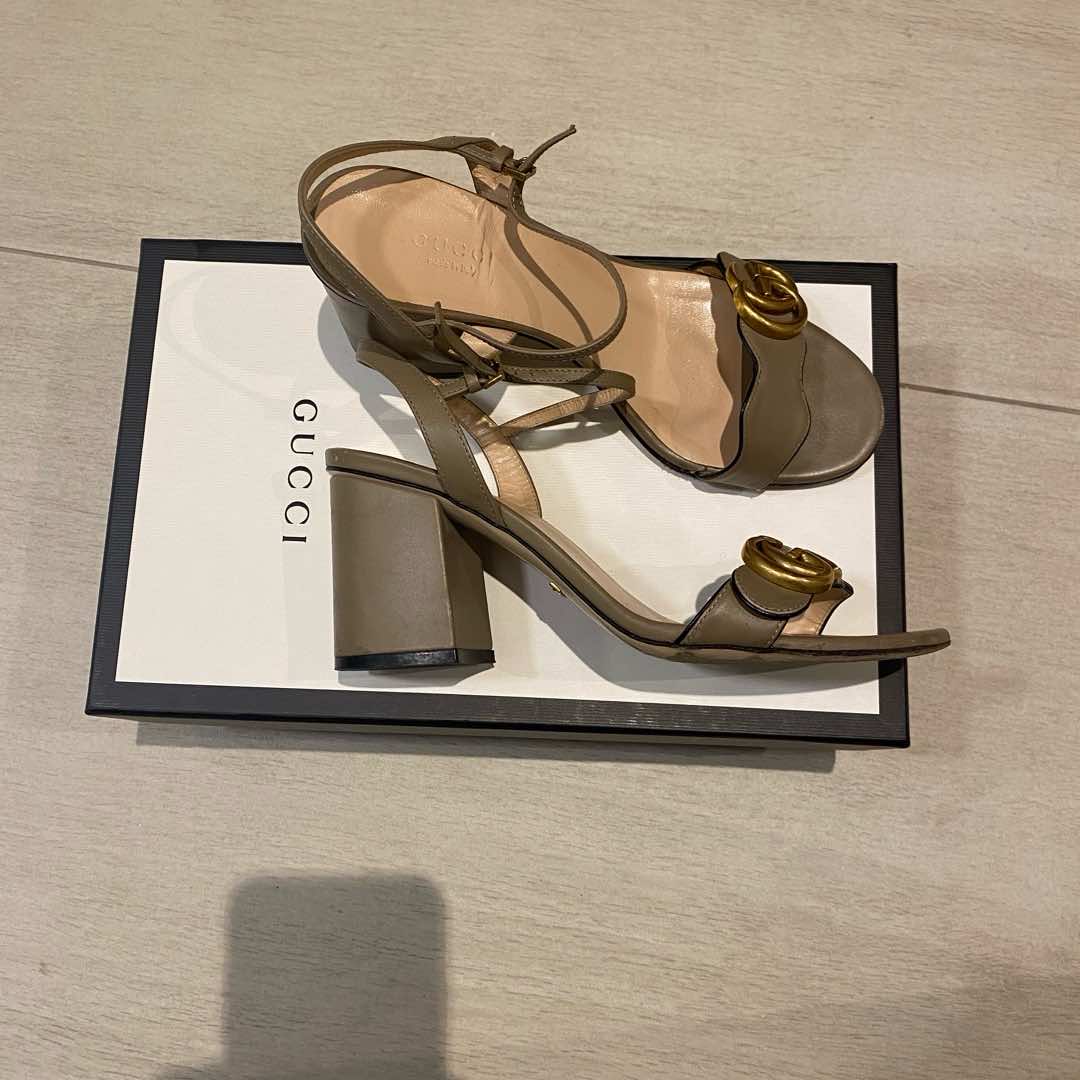 Gucci Marmont Block Heel Sandals - Back view