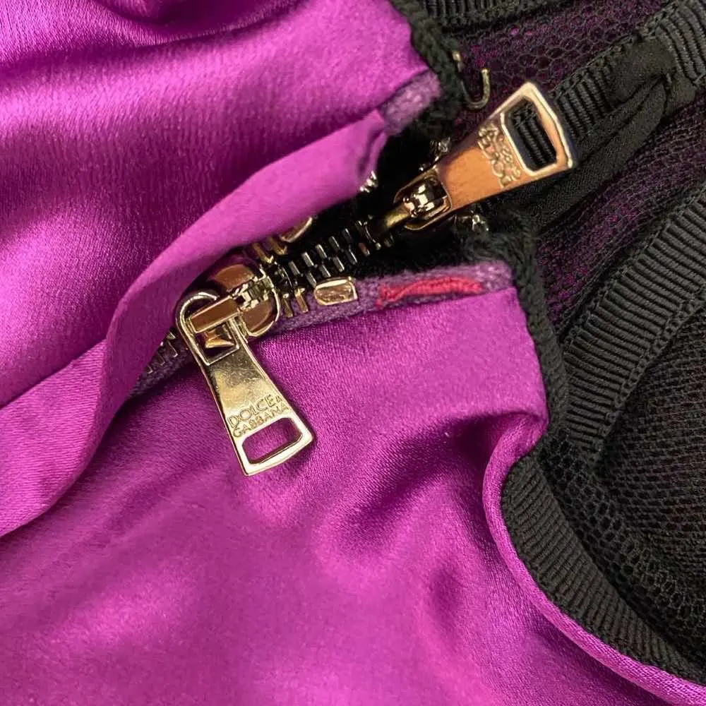 Dolce & Gabbana Silk Mini Dress Purple Silk Very good - Model View
