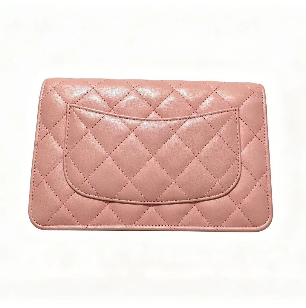 Chanel Wallet on Chain Pink Leather Very good - Back View