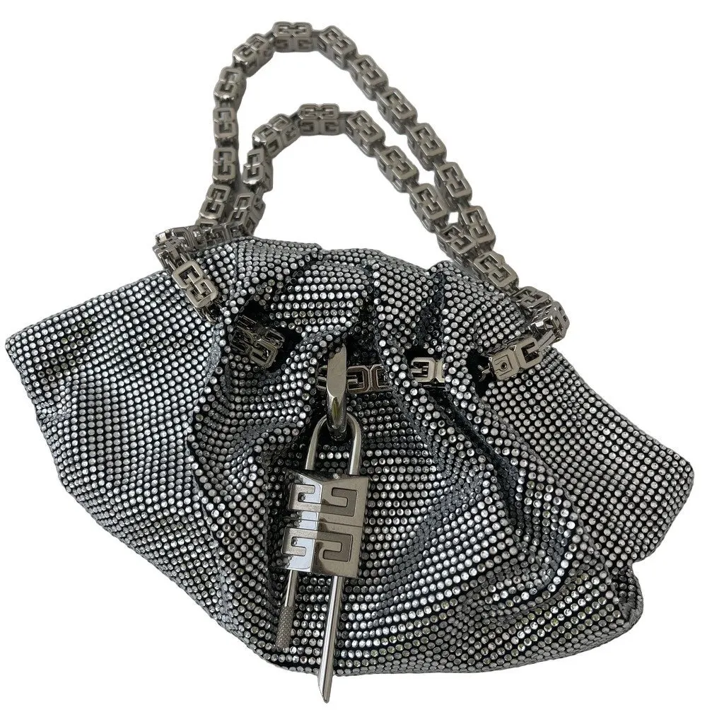 バッグ 2010s rare Givenchy mini Boston Hand Bag Givenchy Mini Kenny Bag Strass Silver Medium | Pre-Owned Dub