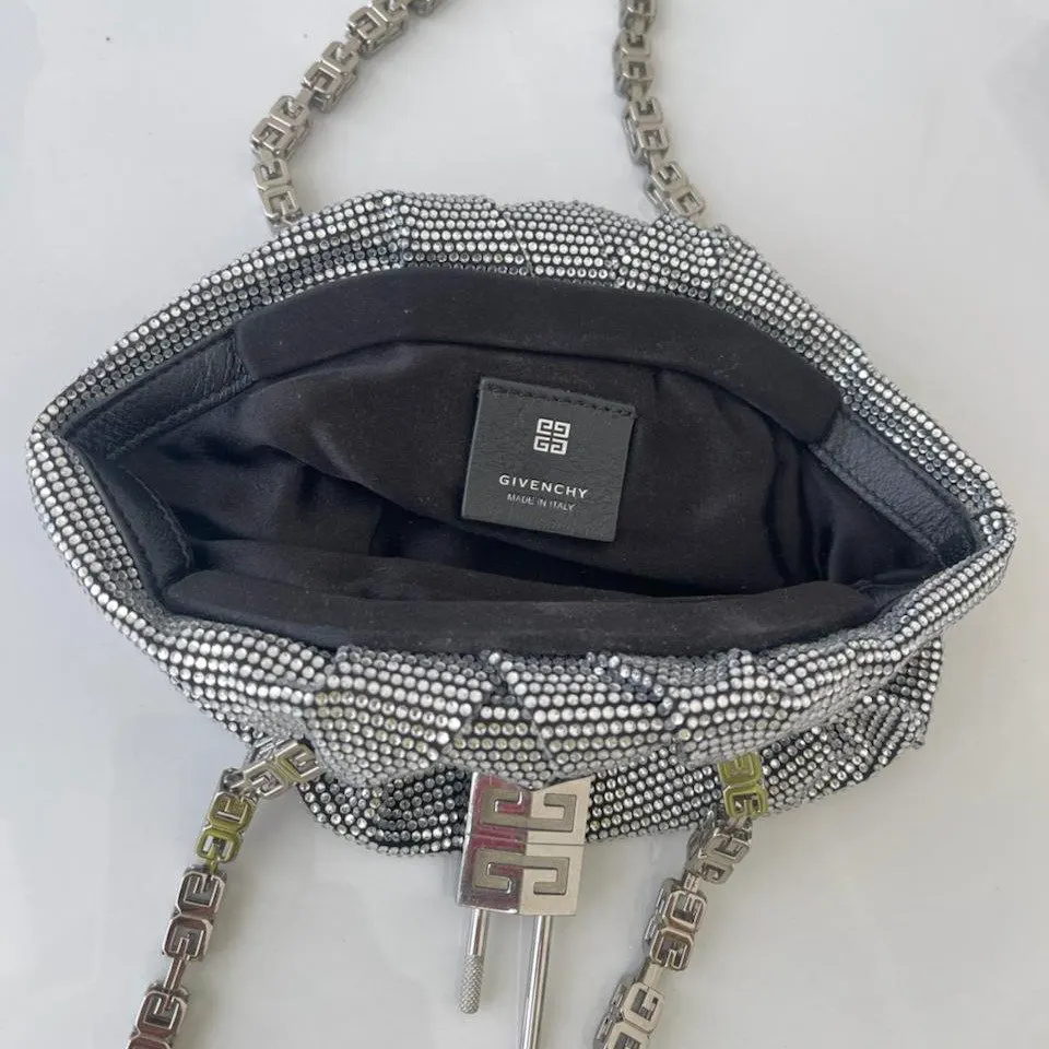 Givenchy Mini Kenny Bag Strass Silver Very good - Model View