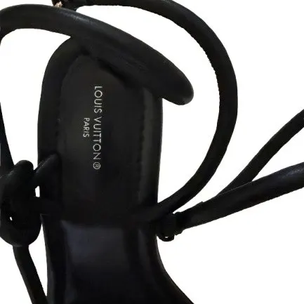Louis Vuitton Louis Vuitton Black Lambskin Nova Strappy Sandals Black Leather Very good - Model View