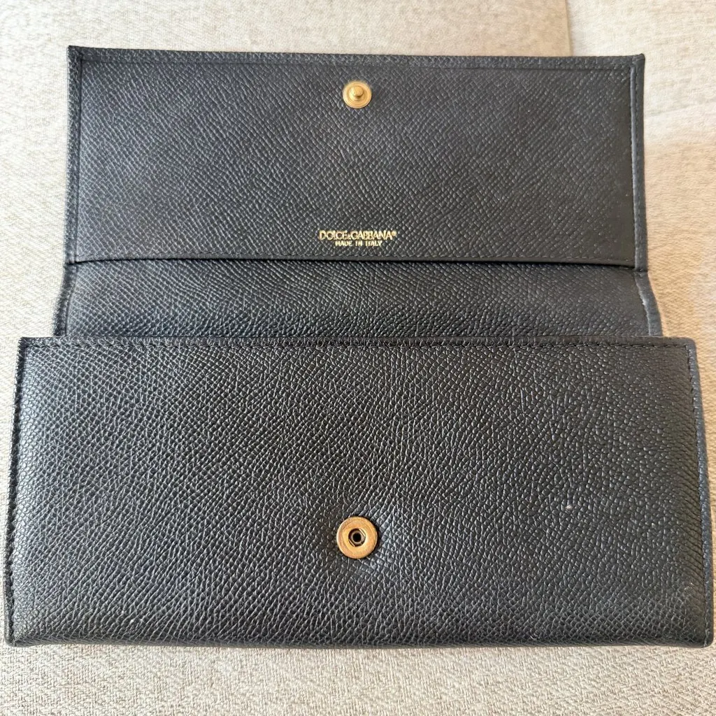 Dolce & Gabbana Black Dauphine Continental Wallet Black Leather Very good - Inside View