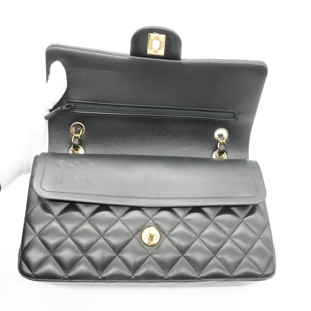 Chanel Classic Double Flap 25 Shoulder Bag Lambskin Black Black Leather Very good - Box View