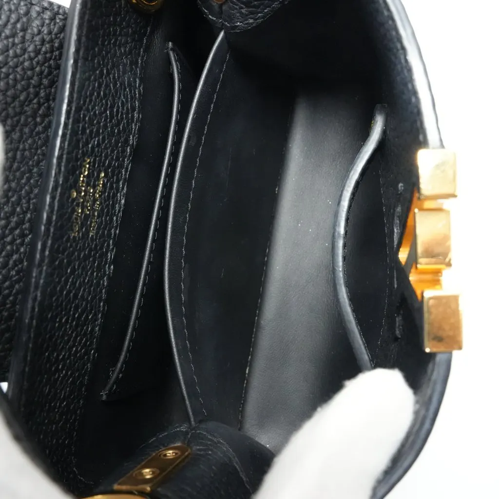 Louis Vuitton Capucines Mini Black Taurillon Black Leather Fair - Model View
