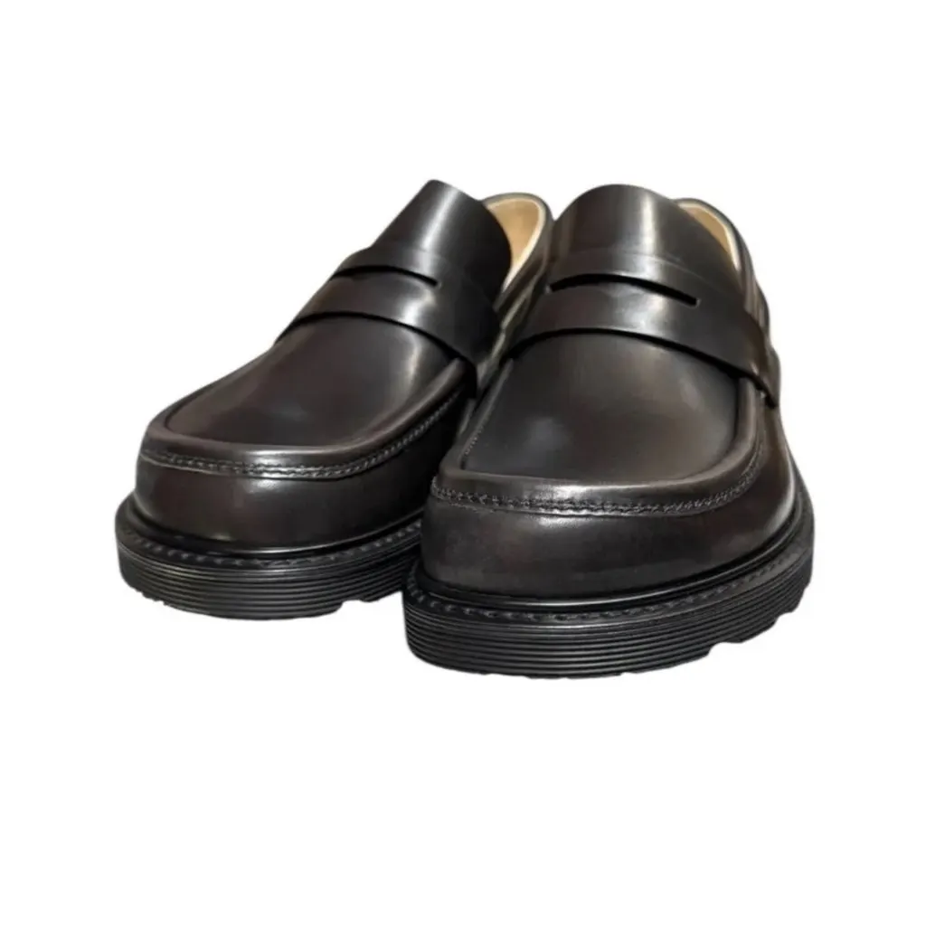 Loewe Loewe Loafers Black Leather Never worn, with tag - Model View