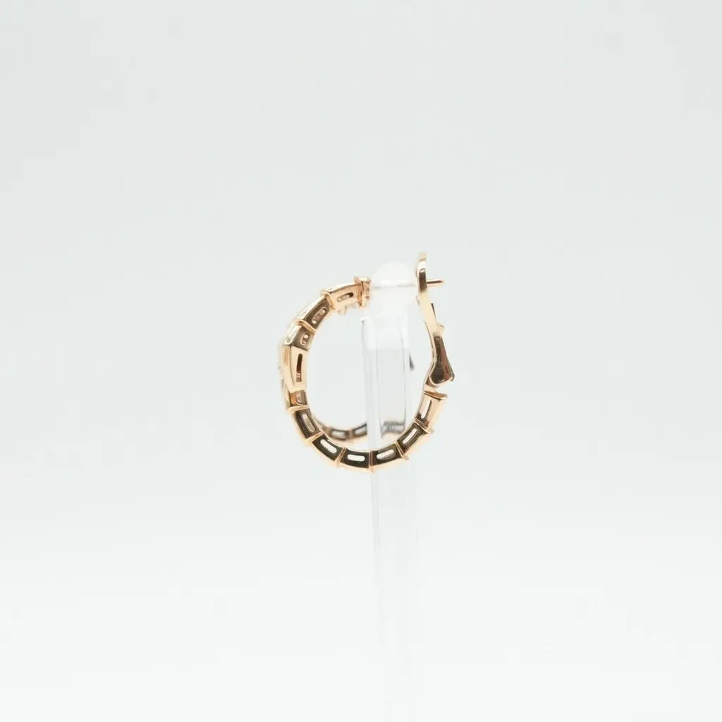 Bvlgari Serpenti Viper Hoop Earrings 18K Rose Gold 9.5g Gold Rose Gold Good - Box View