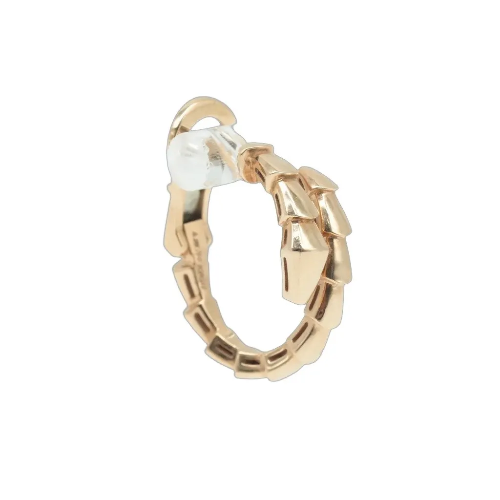 Bvlgari Serpenti Viper Hoop Earrings 18K Rose Gold 9.5g