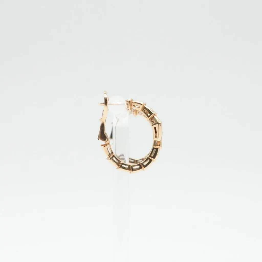 Bvlgari Serpenti Viper Hoop Earrings 18K Rose Gold 9.5g Gold Rose Gold Good - Inside View