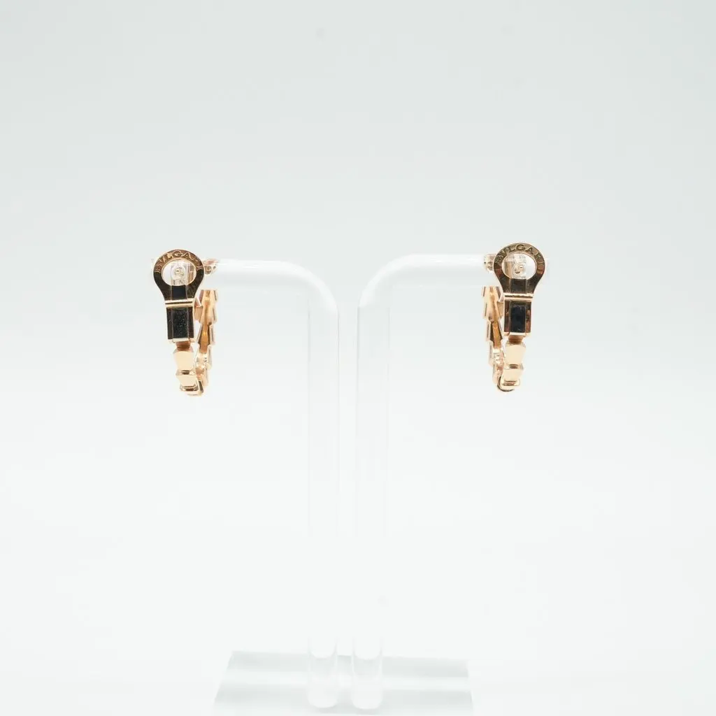 Bvlgari Serpenti Viper Hoop Earrings 18K Rose Gold 9.5g Gold Rose Gold Good - Model View