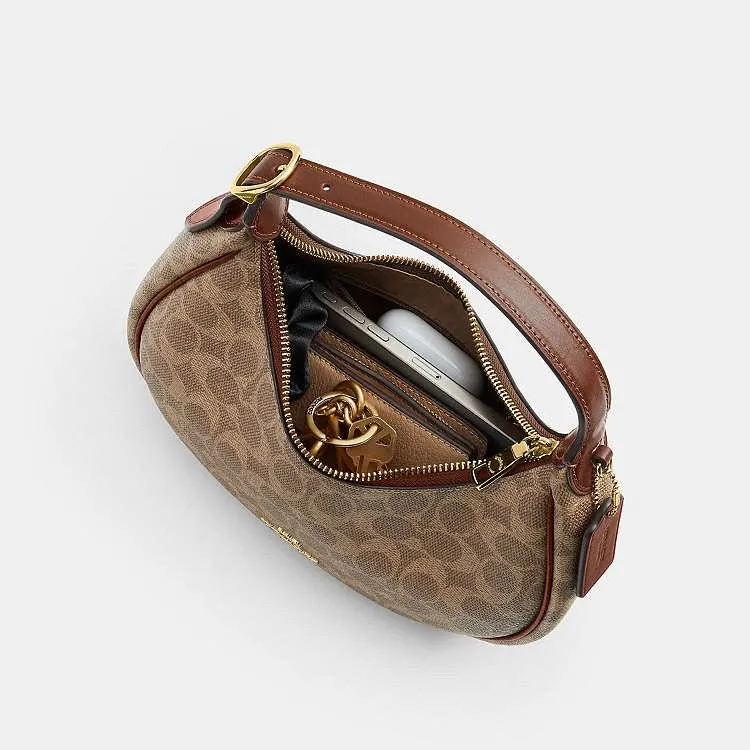Coach Emily Shoulder Bag Camel Canvas Never worn, with tag - Inside View