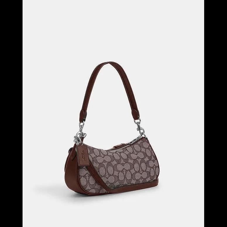 Coach Ashton Shoulder Bag Burgundy Canvas Never worn, with tag - Back View