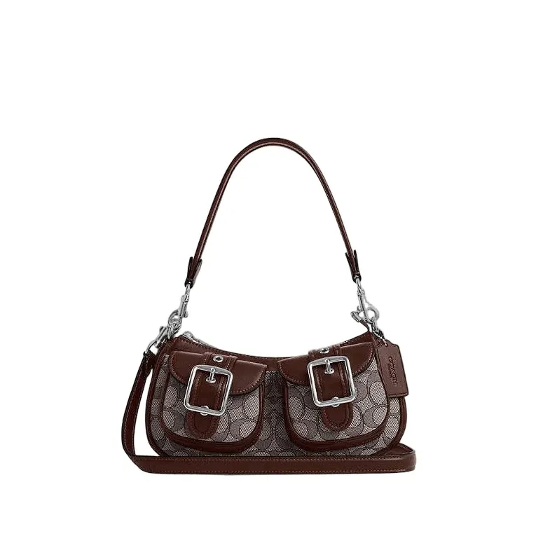 Coach Ashton Shoulder Bag Burgundy Canvas Never worn, with tag - Front View
